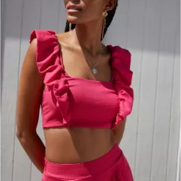 Anthropologie - Peixoto Jocelyn Pink Linen Crop Top - Picture 6 of 8